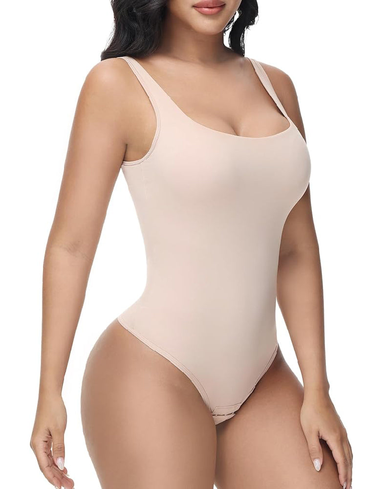 Shapshe® Seamless Tummy Control Thong Shapewear Backless Square Neck Tank Tops Body Shaper