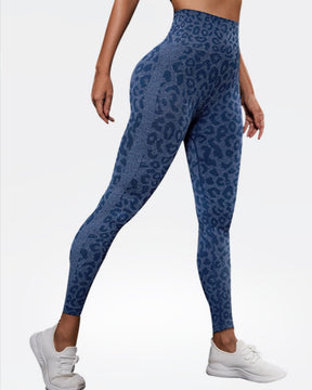 Seamless leopard Print Yoga Pants for Outer Wear, High Waist Tummy Control Peach Butt Lift