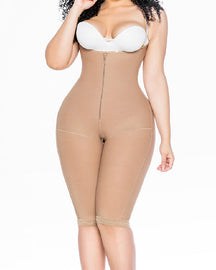 Seamless Invisible Zipper High Back Fajas Open Bust Thigh Slimmer Shapewear