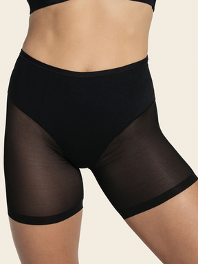 Seamless Undetectable Sheer Shaper Shorts Thong Anti-Chafing Mesh Shapewear Shorts