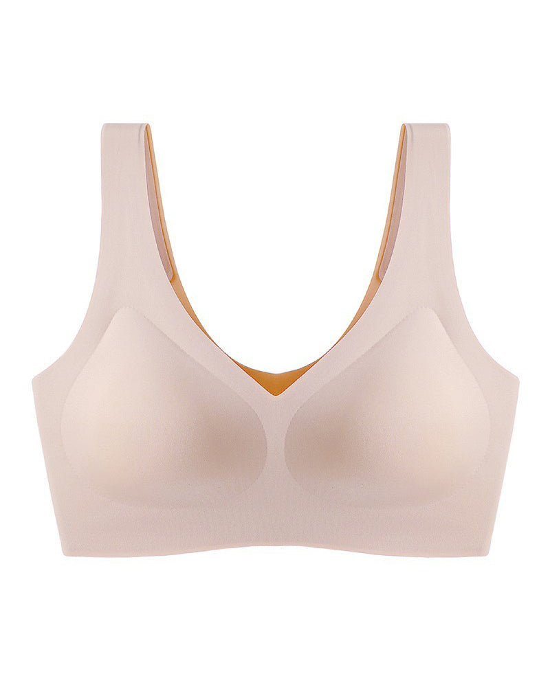 Seamless Comfort V Neck Pullover Sleep Bra With Removable Pads