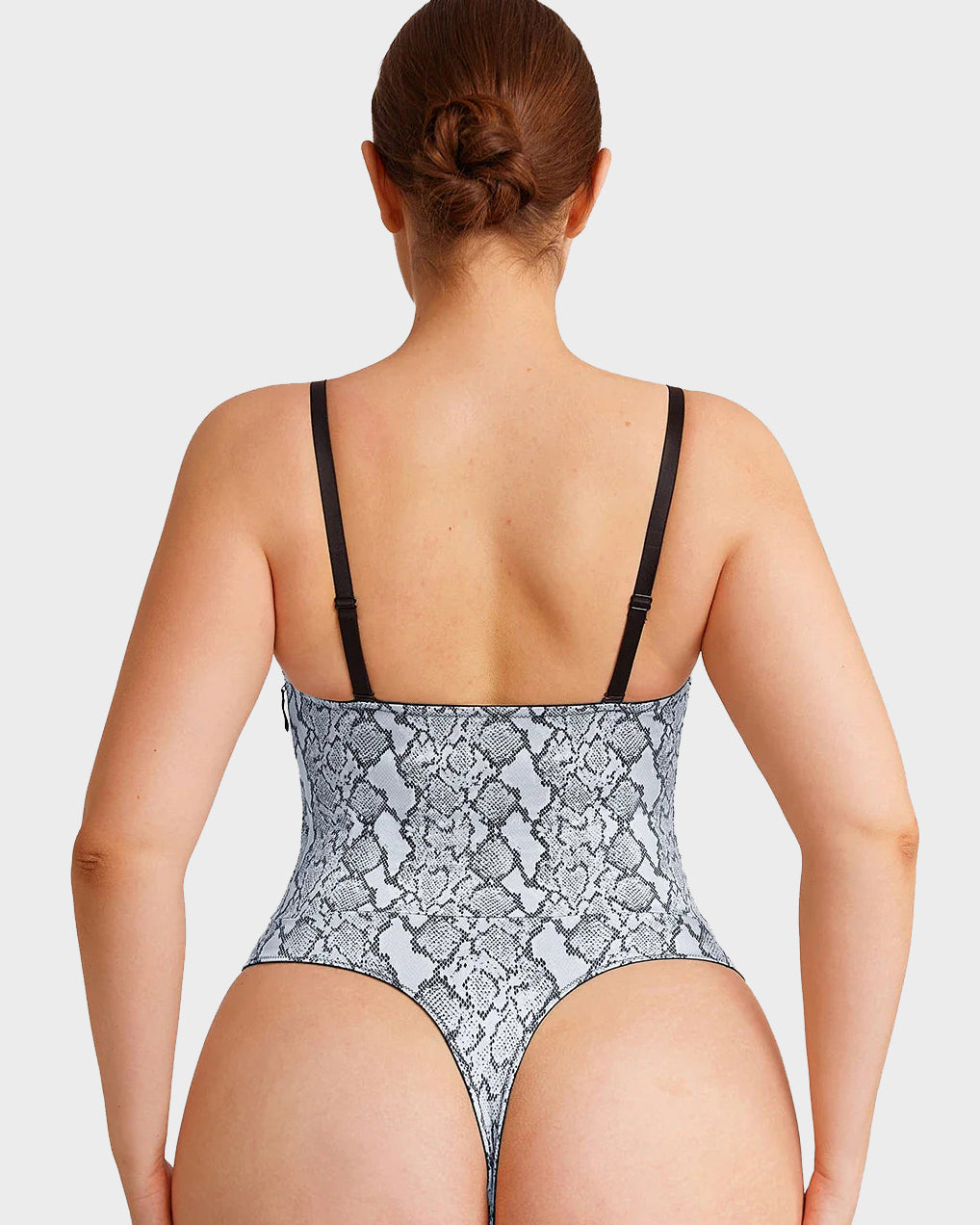 Shapewear Lace-Up Corset Bodysuit with Removable Straps