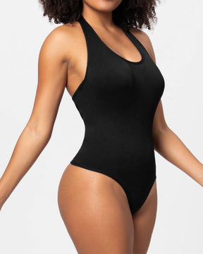 Halter Neck Body-shaping Thong Bodysuit