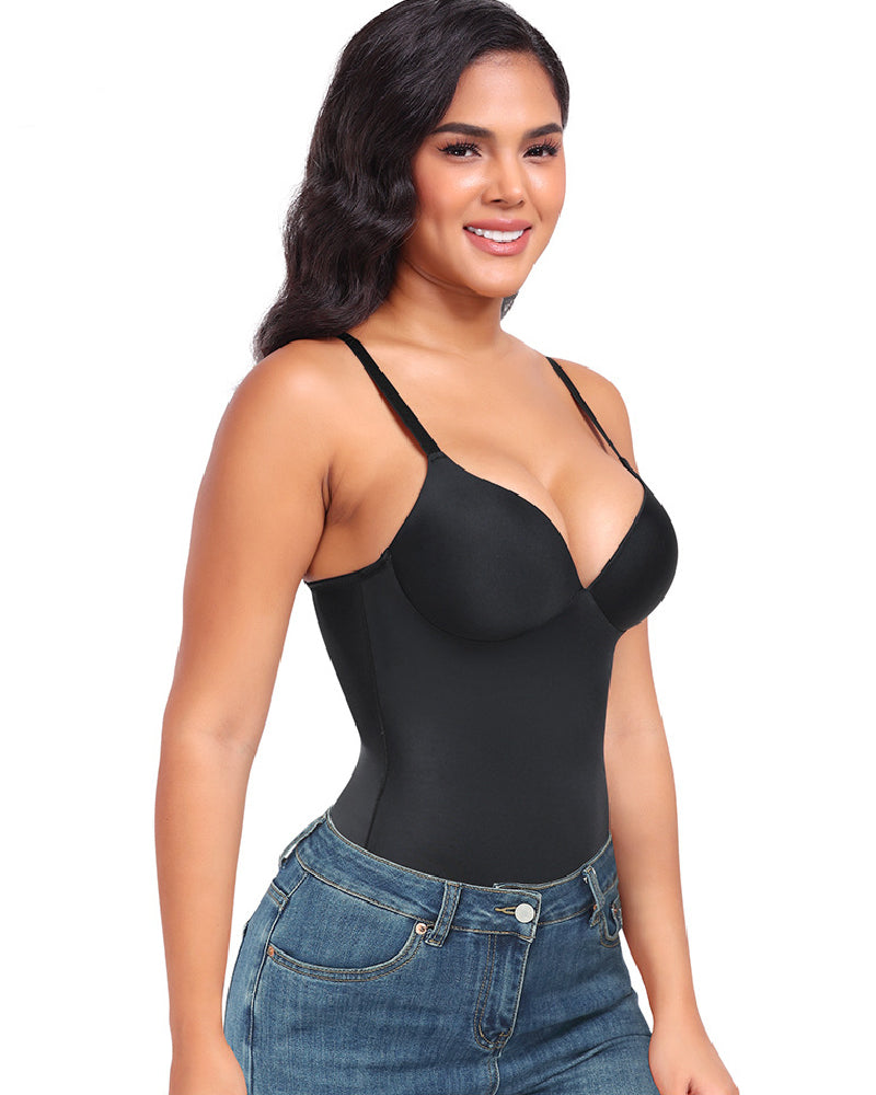 Shapshe® Women's Smooth Push Up Tummy Control Thong Sleeveless Bodysuit Shapewear