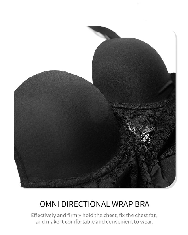 Backless Underwire Cup Lace Tummy Open Crotch Shapewear With Detachable Butt Pads