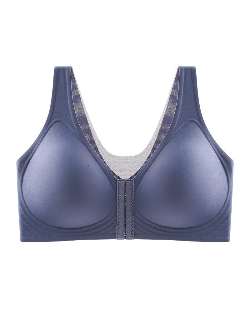 Smooth Front Buckle Large Size Bra Back Support Wireless Anti-sagging Underwear