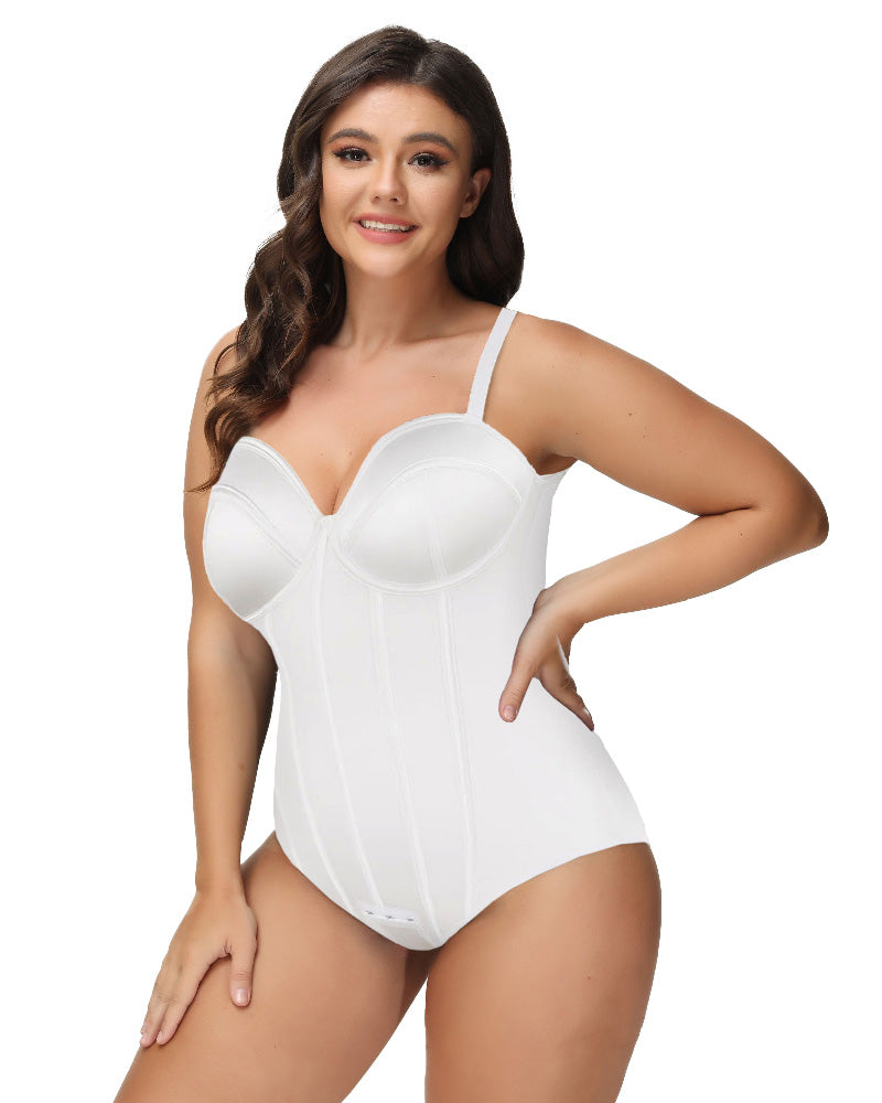 Shapshe® Women's Corset Thong Tummy Control Butt Lift Bodysuit Shapewear With Wired-Cup Bra
