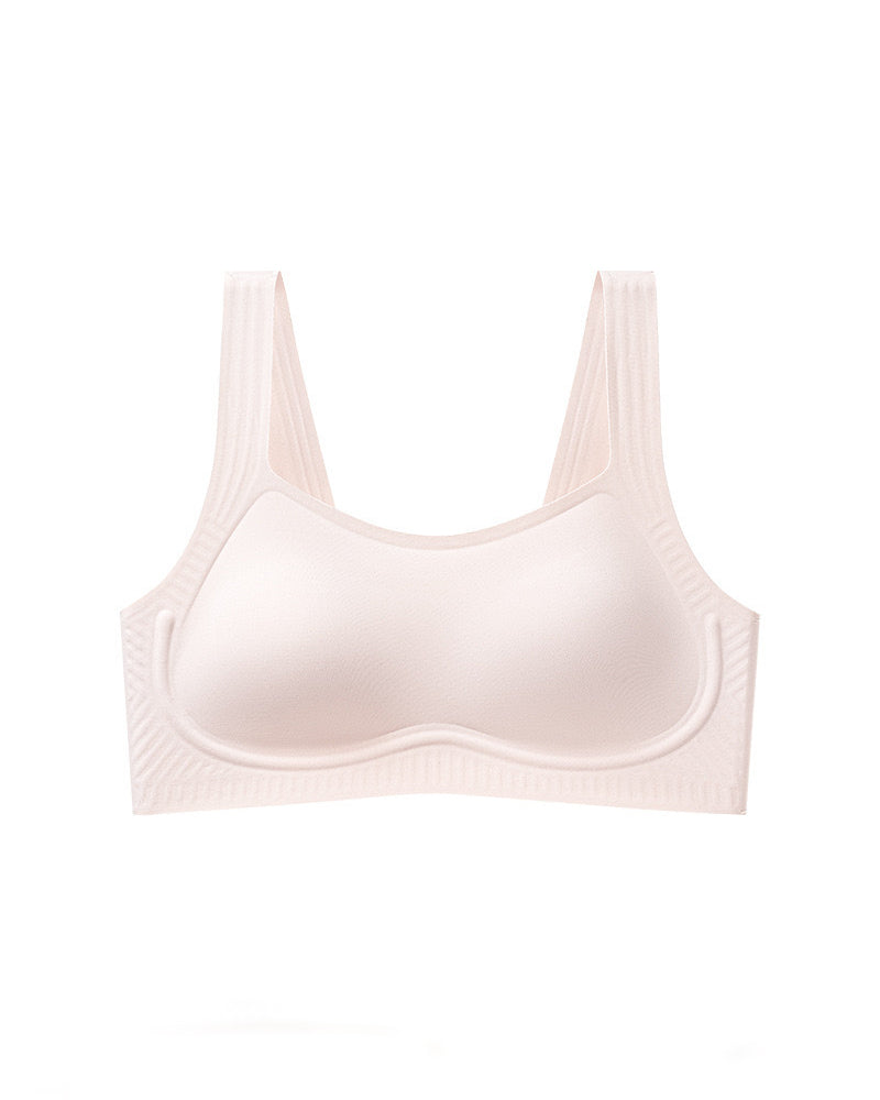 Soft Square Collar Fixed Cup Wireless Anti-sagging Bra Seamless Breathable Underwear