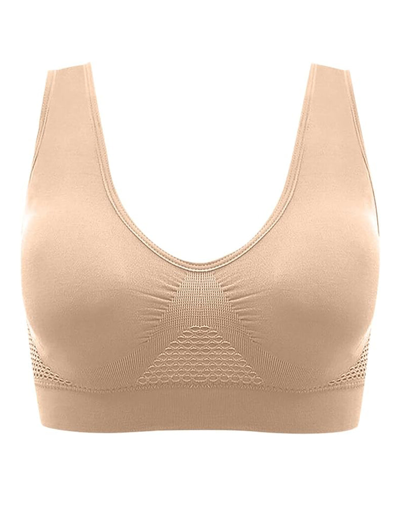 Women's Hollow Out Anti-Sagging High Support Sports Bra Breathable Yoga Top Bras