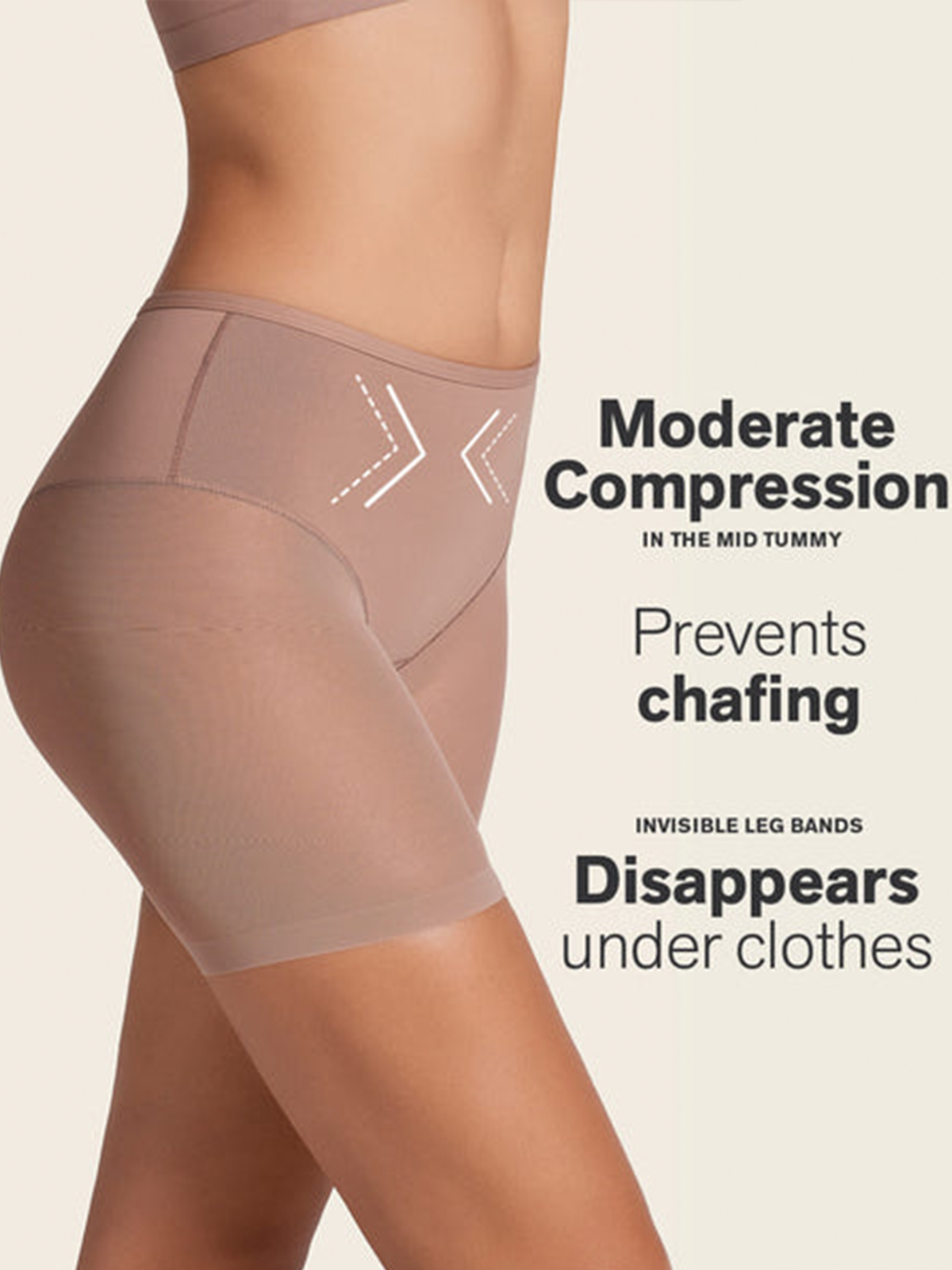 Seamless Undetectable Sheer Shaper Shorts Thong Anti-Chafing Mesh Shapewear Shorts