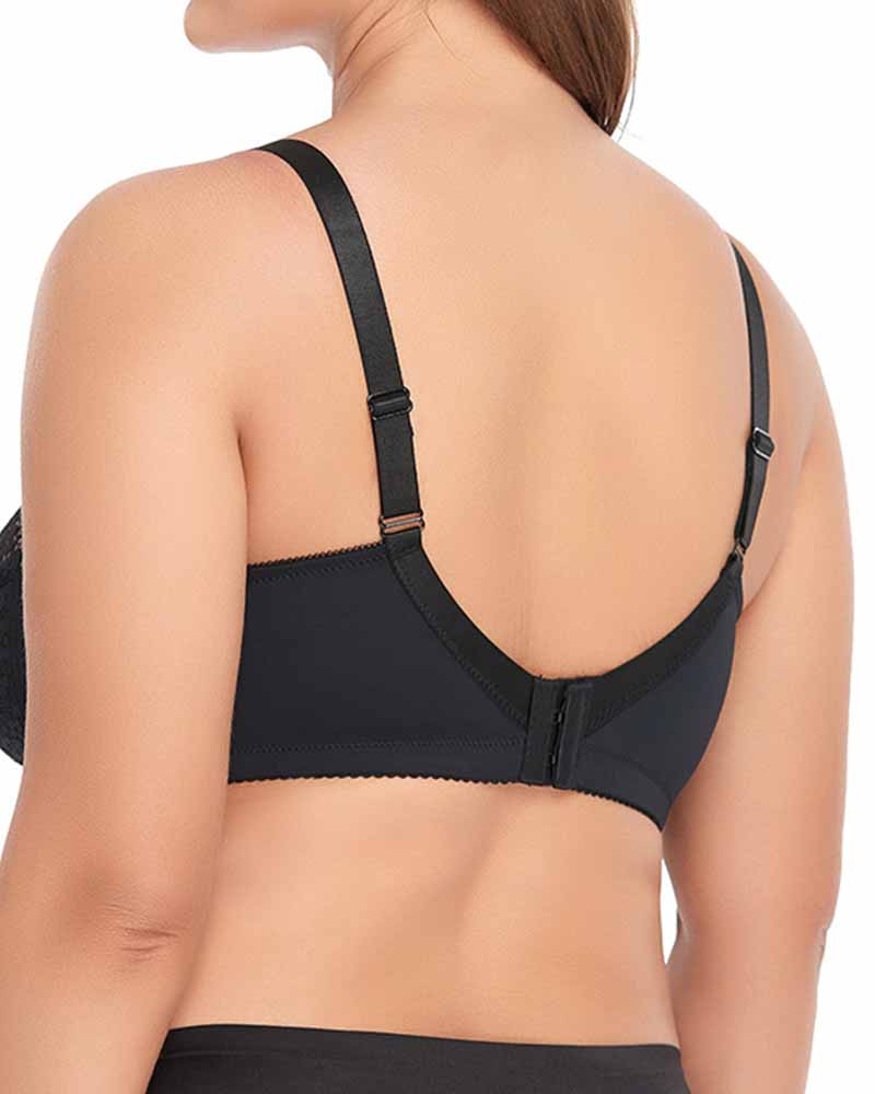 Sujetador push-up elástico con dobladillo ancho ajustable y costura de encaje