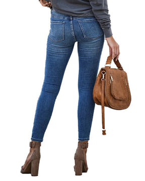 Sexy Jeans for Women High Waist Washed Skinny Jeans