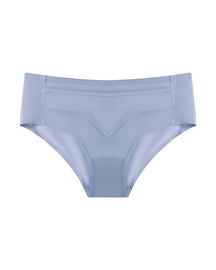 Ropa interior invisible desnuda de seda de hielo de cintura media para mujer, lencería de malla transpirable