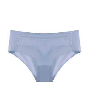 Ropa interior invisible desnuda de seda de hielo de cintura media para mujer, lencería de malla transpirable