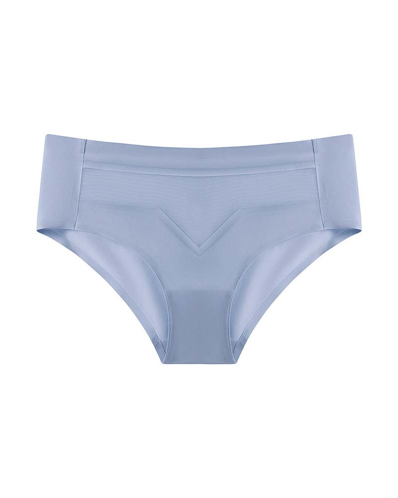 Ropa interior invisible desnuda de seda de hielo de cintura media para mujer, lencería de malla transpirable