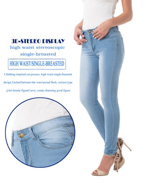 Sexy High Waist Stretch Skinny Jeans for Curvy Women