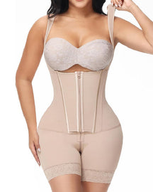 Shapshe® High compression Front Zipper Mid Thigh Shapewear with Bra