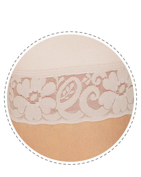 High Waist Butt Lift Shaper Zipper Short With Lace Trim