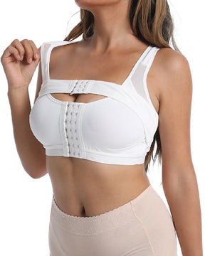 Front Closure Post Surgery Compression Shapewear Bra With Breast Support Belt