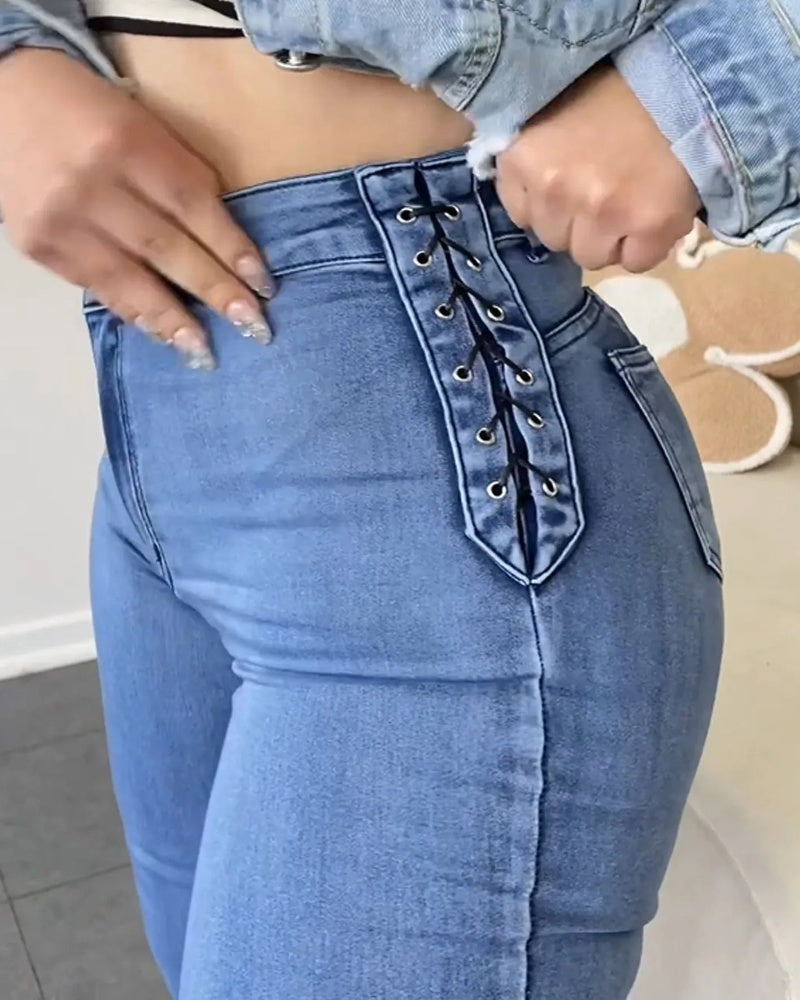 Women's Sexy Curve High Waist Skinny Stretch Jeans