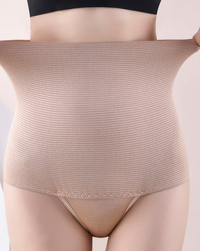 High Waist Seamless Shaping Thong Breathable Tummy Control Shapewear Panties