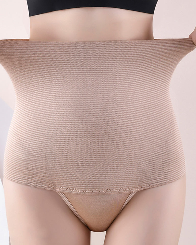 High Waist Seamless Shaping Thong Breathable Tummy Control Shapewear Panties