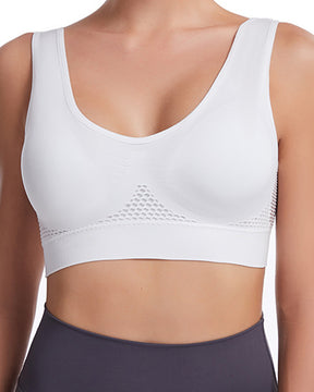 Women's Hollow Out Anti-Sagging High Support Sports Bra Breathable Yoga Top Bras