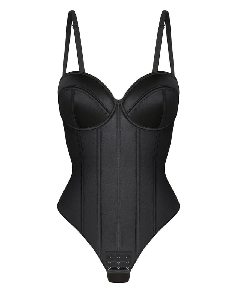 Shapshe® Women's Corset Thong Tummy Control Butt Lift Bodysuit Shapewear With Wired-Cup Bra