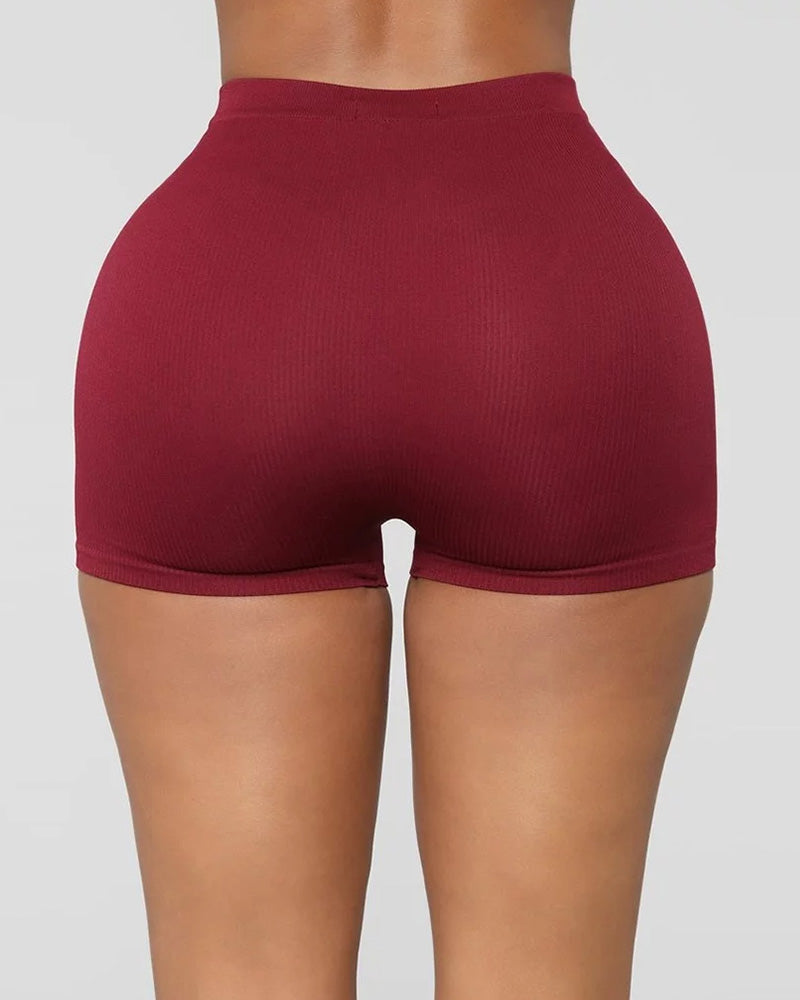 Women's Summer Elastic Butt Lift Yoga Shorts Soft Tight Fitness Leggings Shorts