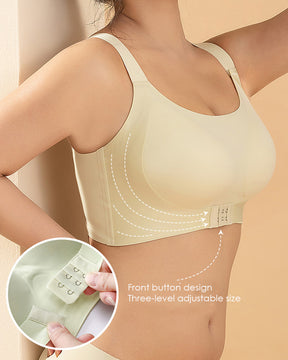 Seamless Wide straps Wireless Tube Top Front Closure Minimizer Bras