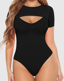 Short Sleeve Round Neck Bodycon Bodysuit