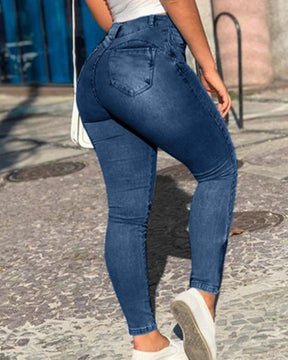 Sexy Old Fashionable Mutil-pocket Cargo Skinny Jeans