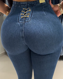 Sexy Hip-Lift Back Lace-up Skinny Jeans for Curvy Women (Pre-Sale)