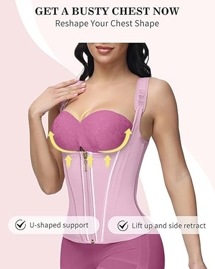 Shapshe® Waist Trainer for Women Body Shaper Corset Vest Tank Top with Steel Bones