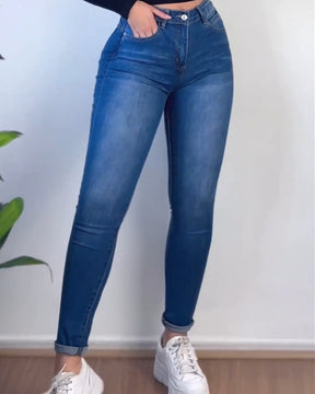 Butt Lift High Waist Jeans With Internal Girdle