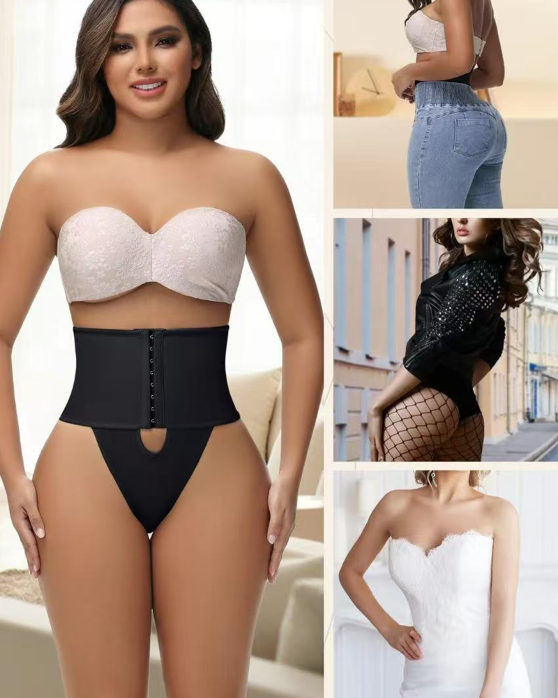 Shapshe® Front-opening Shapewear with Lace Trimmed Tummy Control Panty