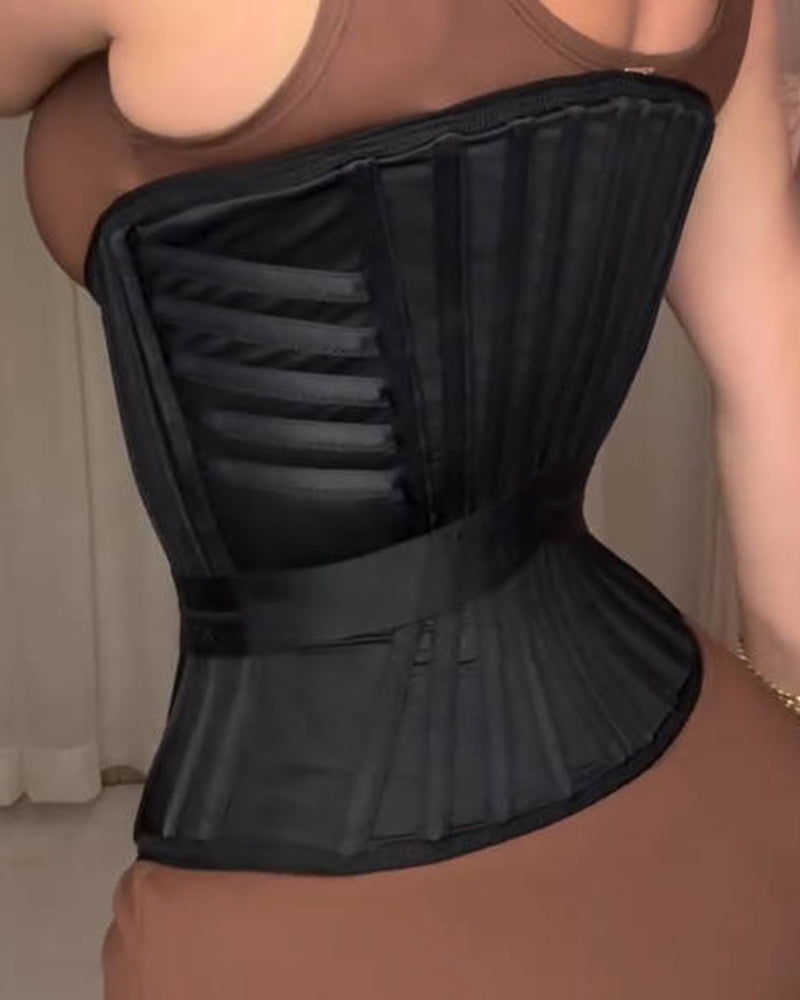 Fajas Colombianas Boned Corset Waist Trainer With Elastic Band