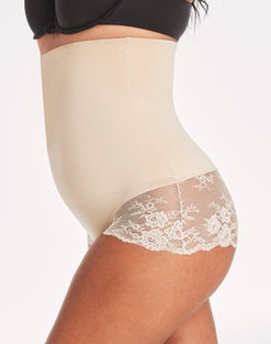 High Waist Tummy Control Shaping Brief With Lace