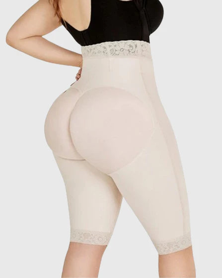 Double Compression High-Waisted Butt Lifting Shorts Knee Short