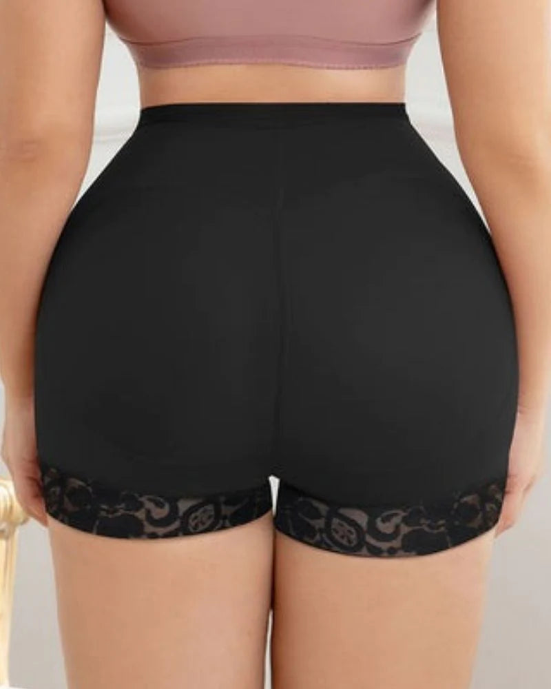 Pantalones cortos moldeadores para levantamiento de glúteos con reloj de arena para la parte inferior del vientre para mujer-Negro