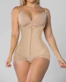 Tummy Control Faja Shaper Bodysuit Zipper Opern Bust