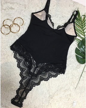 Sculpting One Piece Lace Shapewear Bodysuits