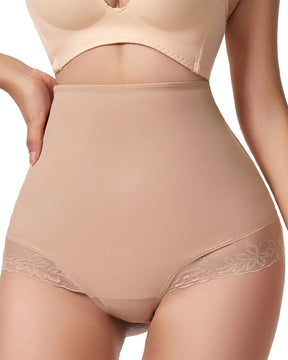 Lace Trim Tummy Control Shaping Shorts Sexy Thong Body Shaper Underwear