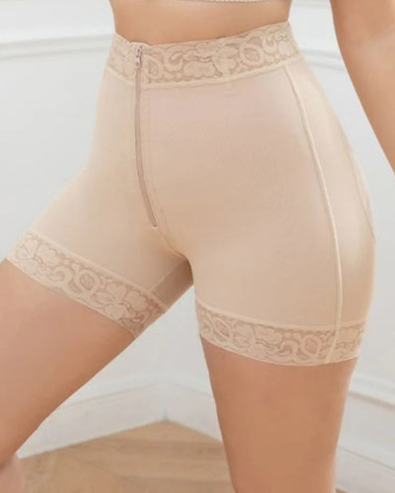 Beige Adelgazar Bragas de control de glúteos Piernas que forman los muslos Shapers Rodilla Body Shaper Shorts