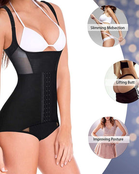 Tummy Control Compression Zipper Open Bust Waist Trainer shapewear