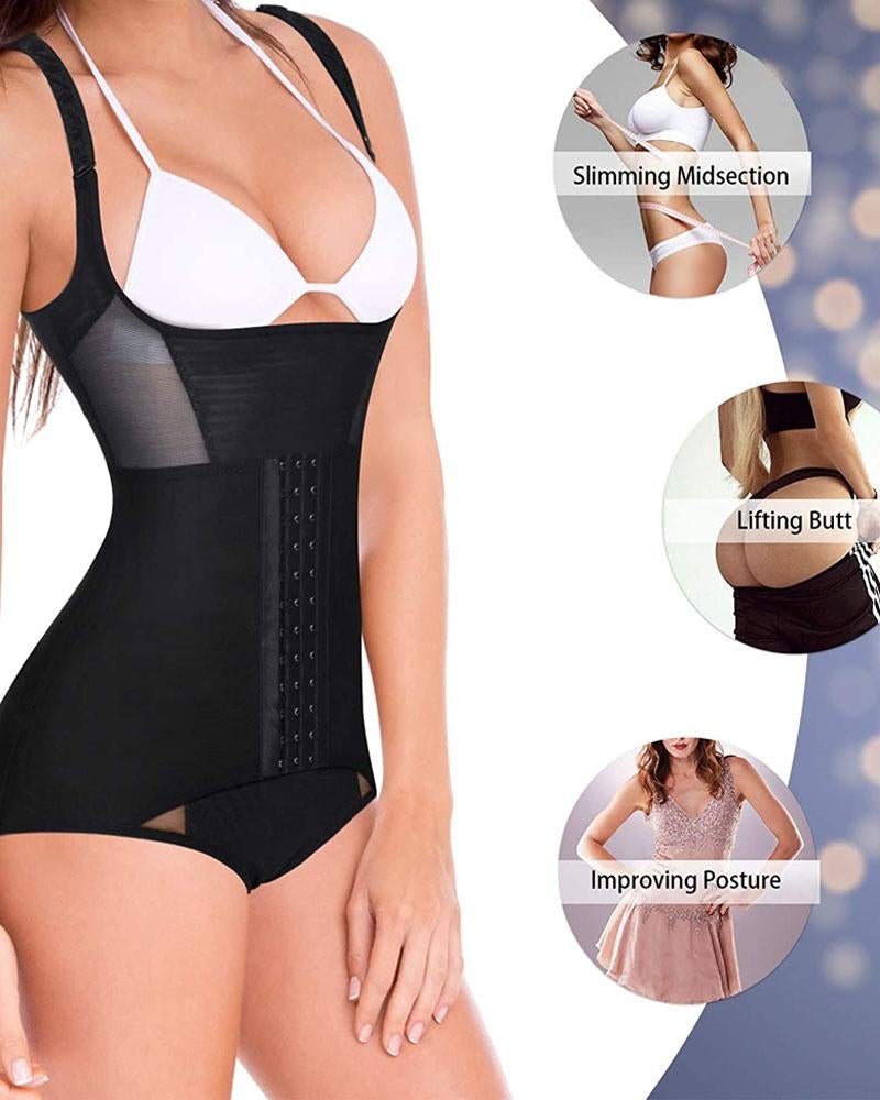 Tummy Control Compression Zipper Open Bust Waist Trainer shapewear