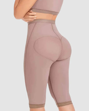 High Waist  Post-Surgical Knee Length Butt Lifter Shaping Shorts