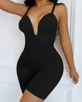 Seamless Solid Underwire V Backless Shapewear Bodysuit