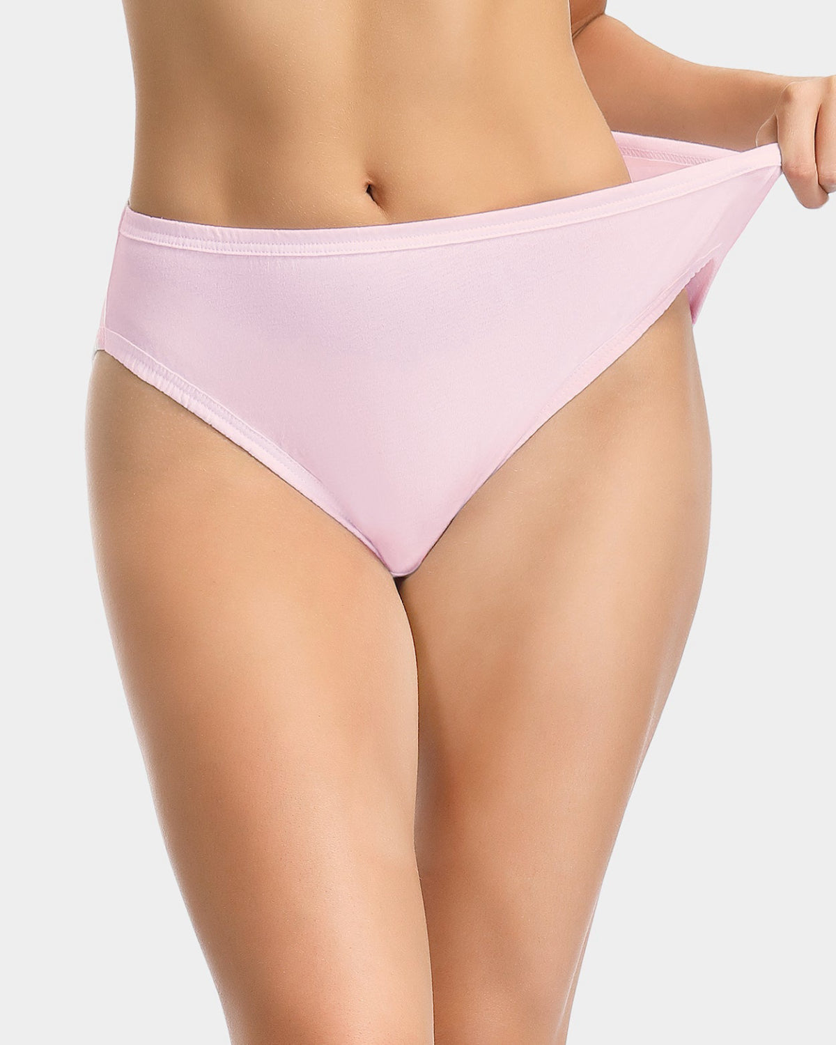 Pink Cotton High-Cut Brief Plus Size Underwear