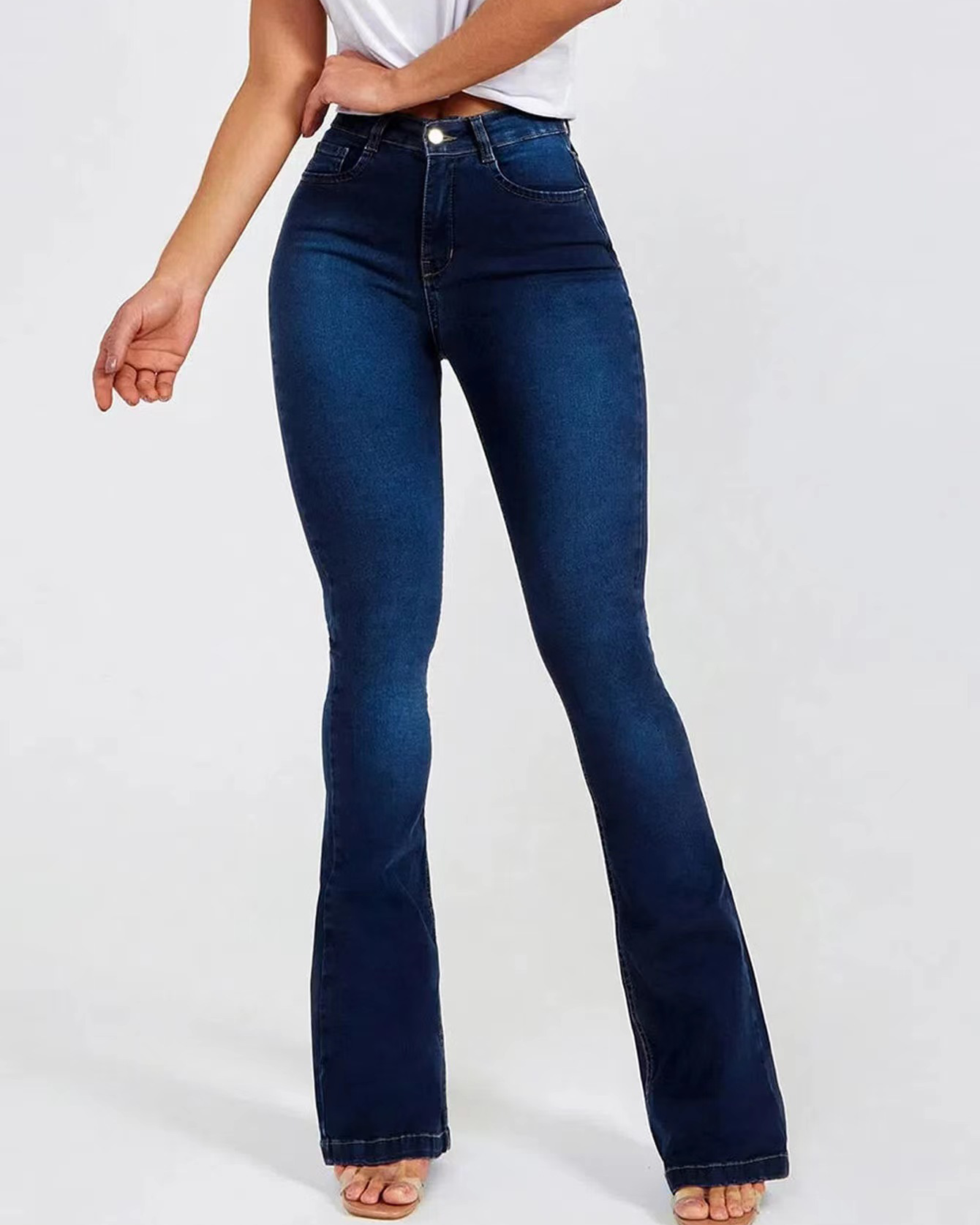 Women's High-Waisted Flared Slim Stretch Trend Jeans